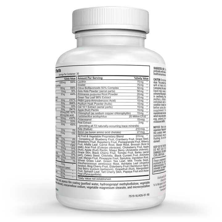 DAILY DEFENSE - Wholesale Oral Supplement/Vitamin - MULTIVITAMIN FORMULA 42 Fruit & Vegetable & Enzymes Blend