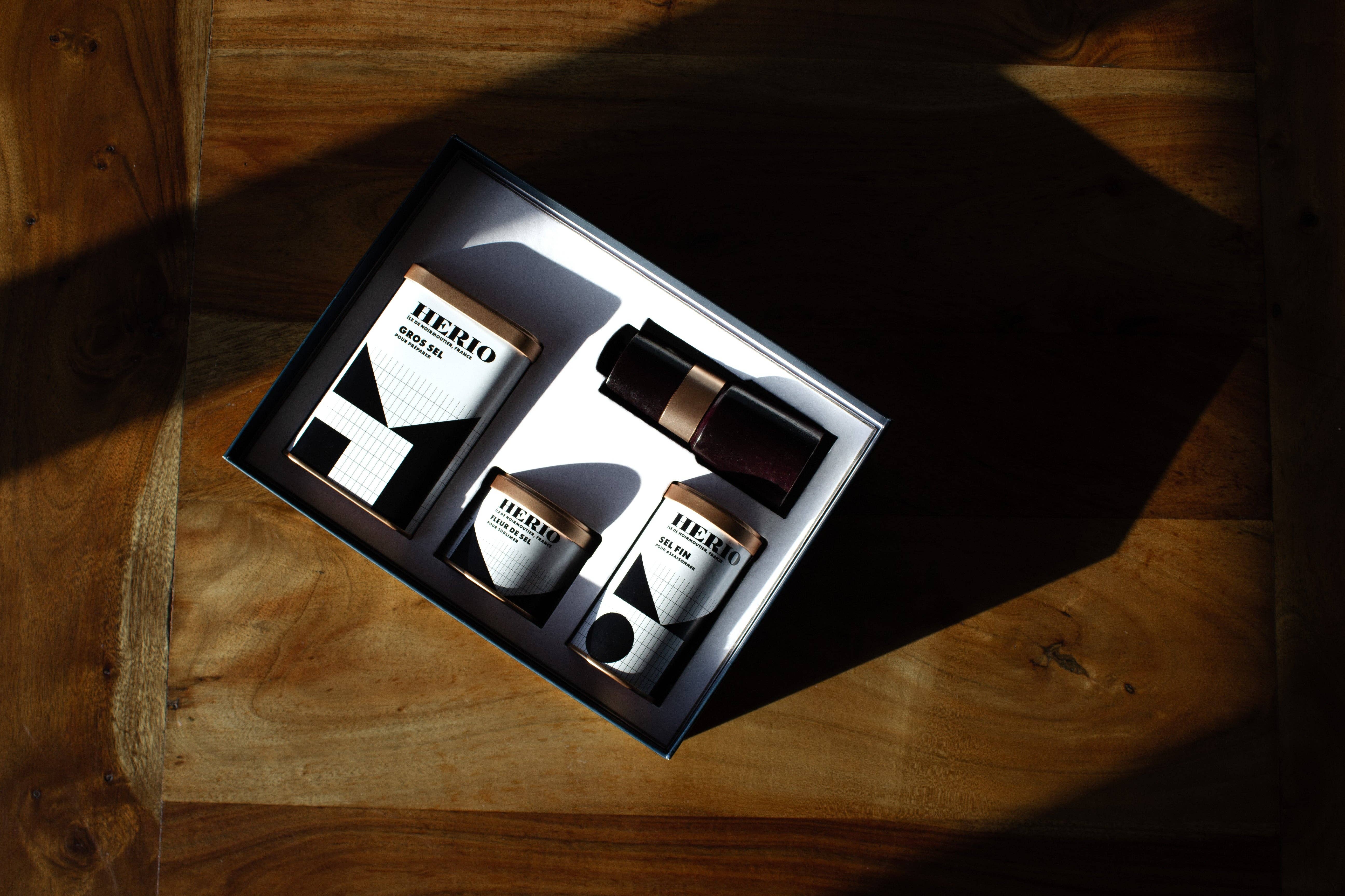 HERIO - Wholesale Gift Box - PRESTIGE GIFT BOX: THE 3 SALTS AND THE GRINDER3