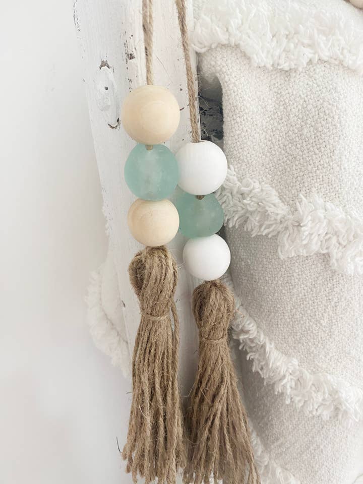 Blue Sea Glass Basket Hanging for wholesale by Simply Styled Art