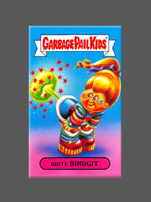 GARBAGE PAIL KIDS, Rainbow Brite, Magnet, Button, Bridgit for wholesale by Ba Ba Buttons