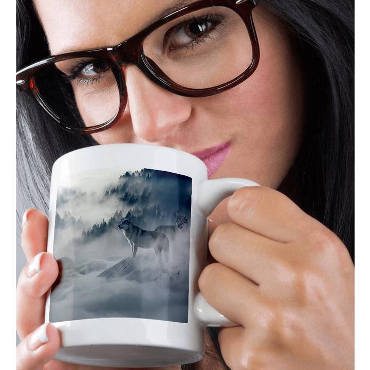 3dRose - Wholesale Coffee Mug - 3dRose, Crying Wolf in Winter Mountains - Fantasy Wolves Animal Photography, Mug9