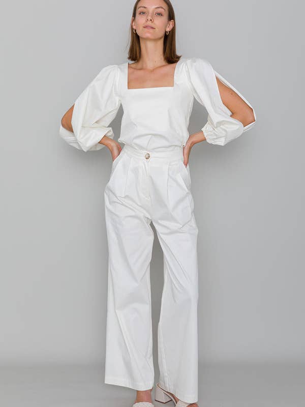 Blusa de cetim de algodão orgânico Luna por atacado de Mykke Hofmann