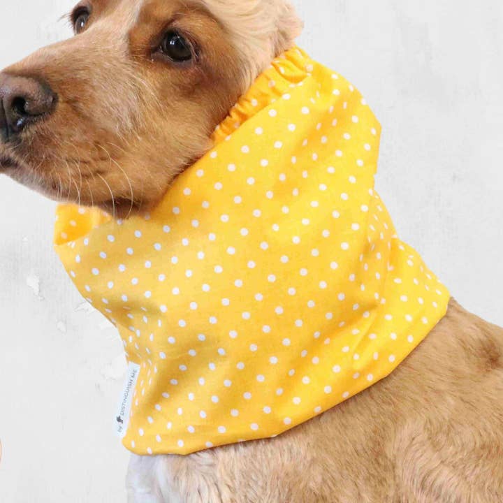 Weicher Baumwoll-Hundeschal | Alltagstauglich | Punkte in Gelb für den Großhandel von Distinguish Me