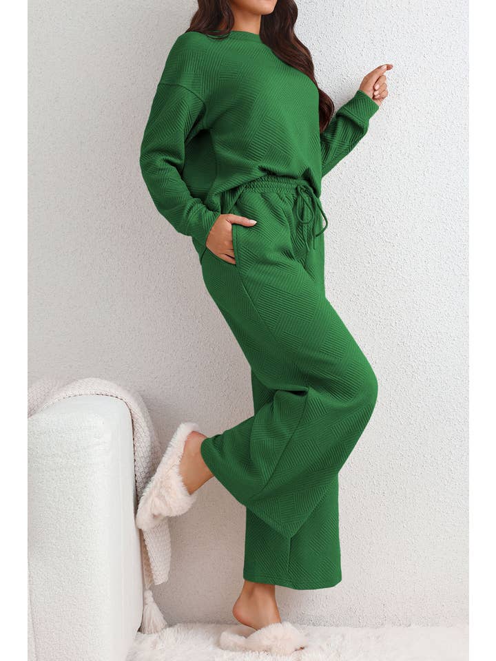 LA Society - Wholesale Lounge Set - Women's - Multicolor Ultra Loose Textured 2pcs Slouchy Outfit (S-XL)