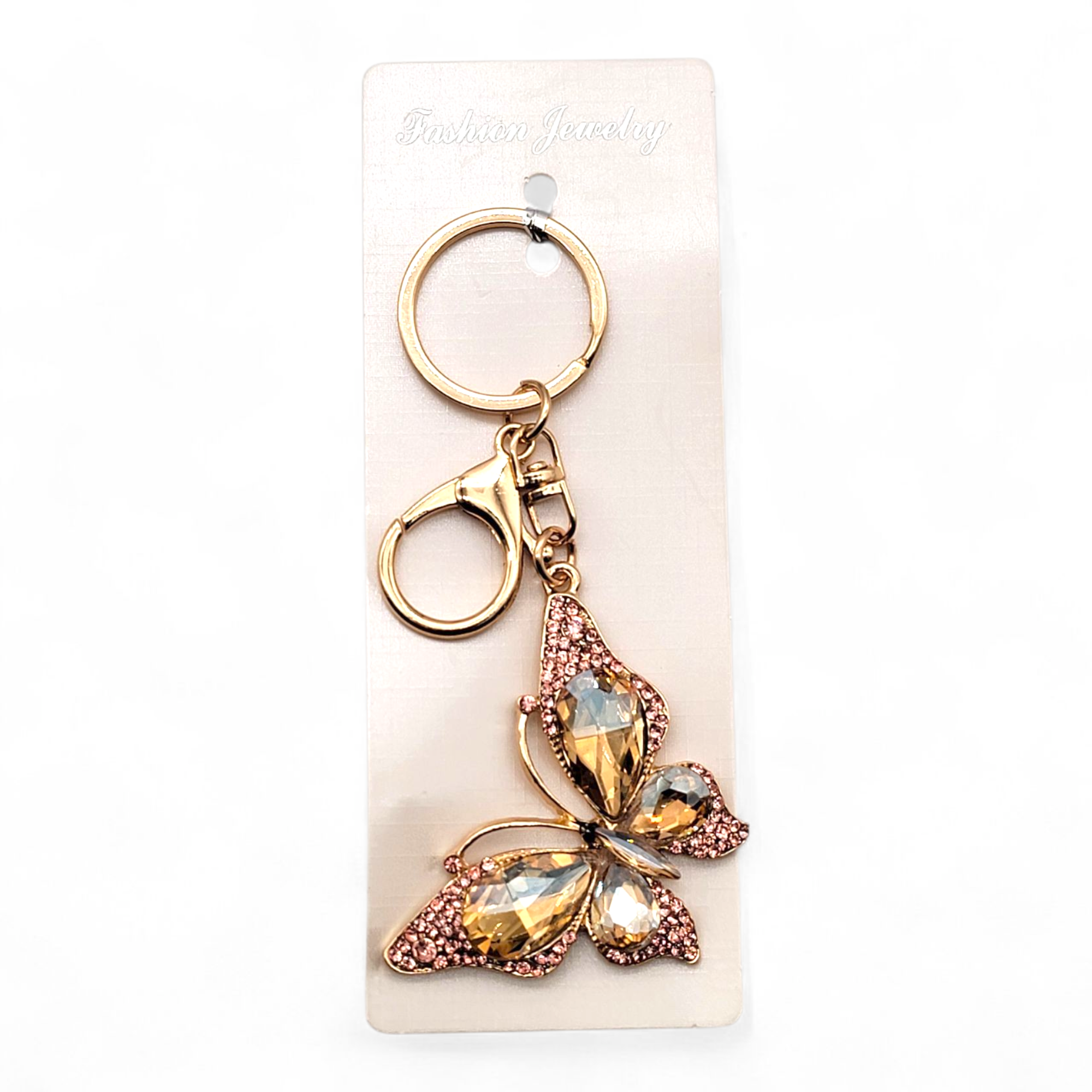 Crover - Wholesale Keychain - Women's - 2.25" Rhinestone Butterfly Keychain Set – 4 Assorted Colors4