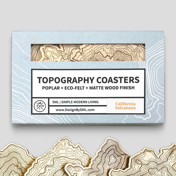 California Volcanoes Topography Coasters - Set of 4 and other Purchase Wholesale sm721. Free Returns & Net 60 Terms on Faire trending on Faire.