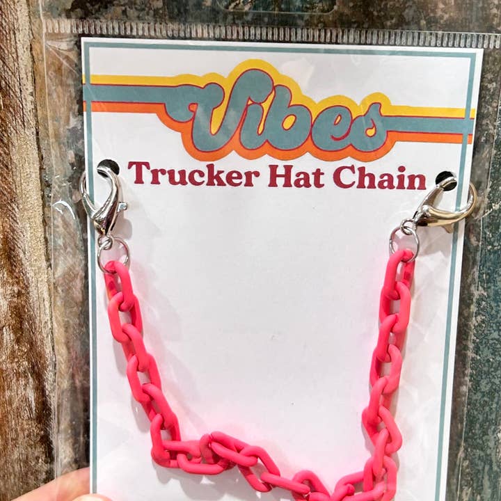 Chaîne de camionneur à maillons roses | Bandeau à chapeau | Chaîne à chapeau | Casquette pour la vente par Vibes Hat Company