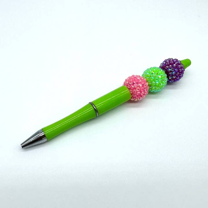 Rhinestone Beaded Pen - Lime Sherbet for wholesale by Beyond Bead