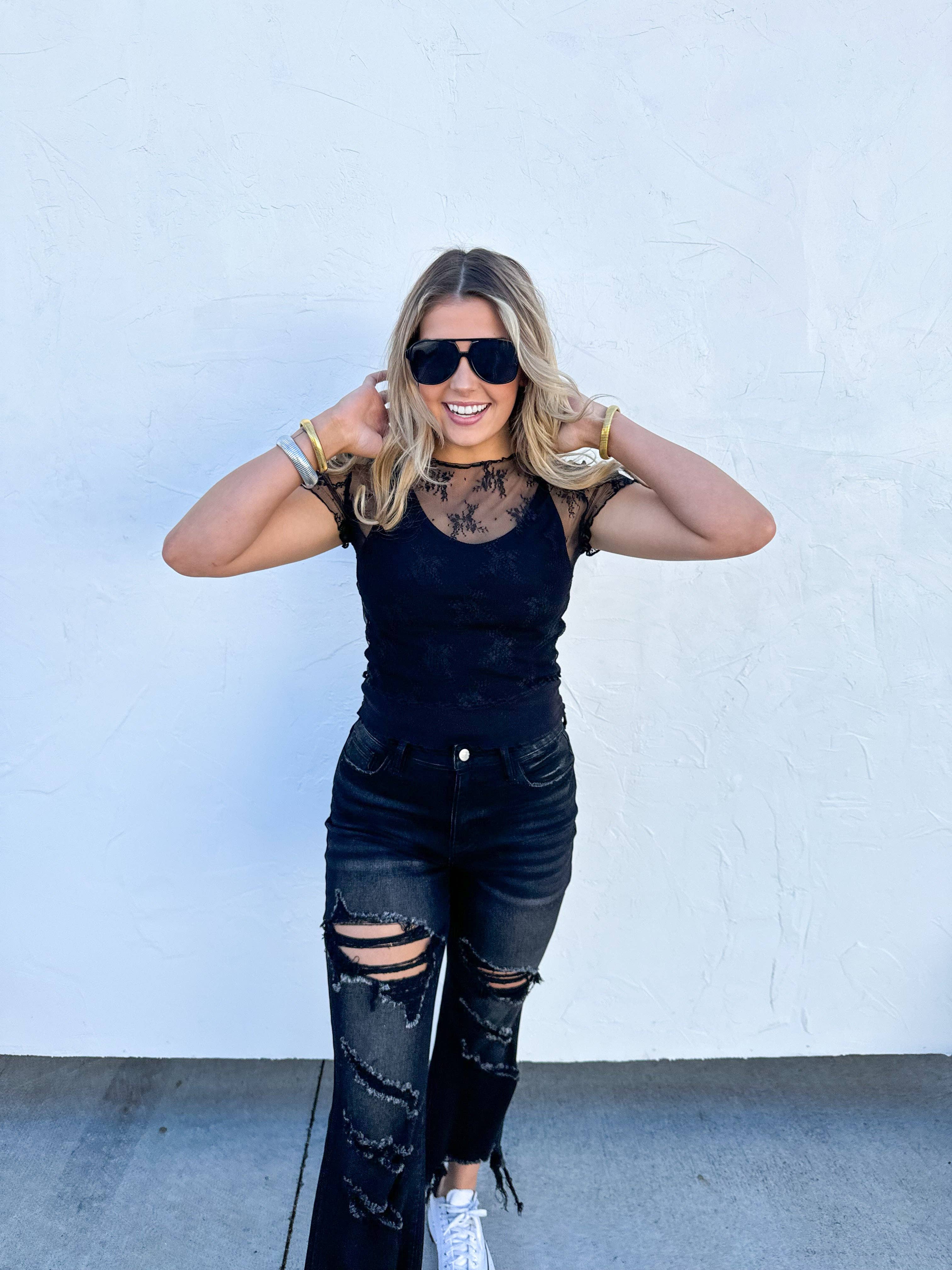 BLAKELEY - Wholesale Blouse - Women's - ALLE SHORT SLEEVE LACE TOP20