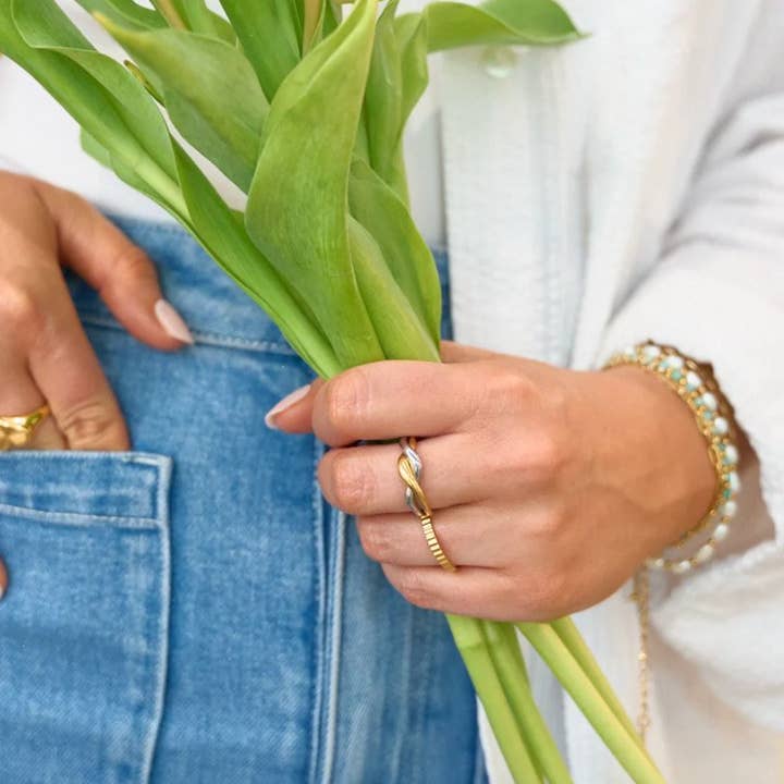 Nikki Smith Designs - Wholesale Band/Stacked Ring - Devin Mixed Metal Ring1