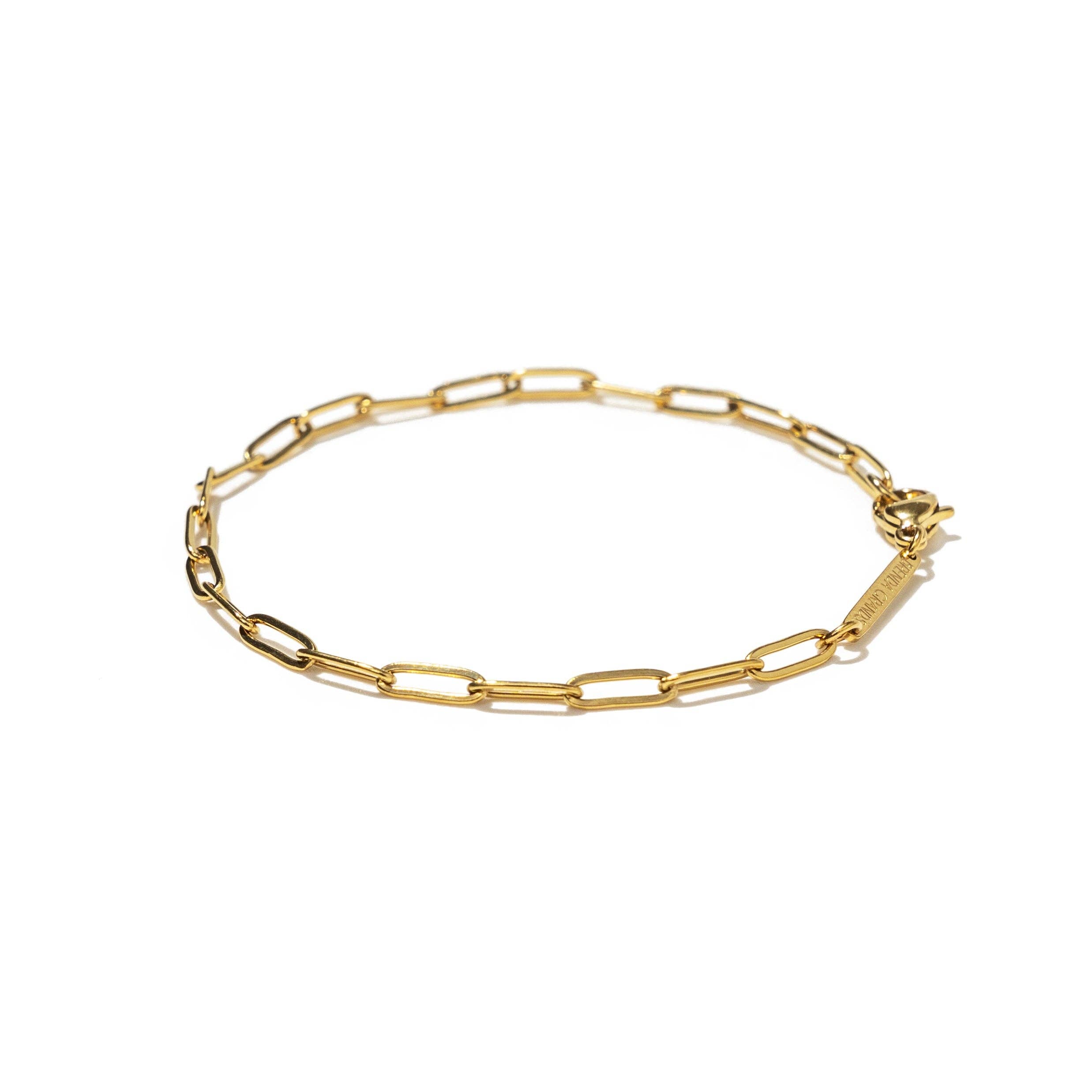 Brenda Grands Jewelry - Wholesale Link & Chain Bracelet - 18K Gold Paperclip Bracelet2