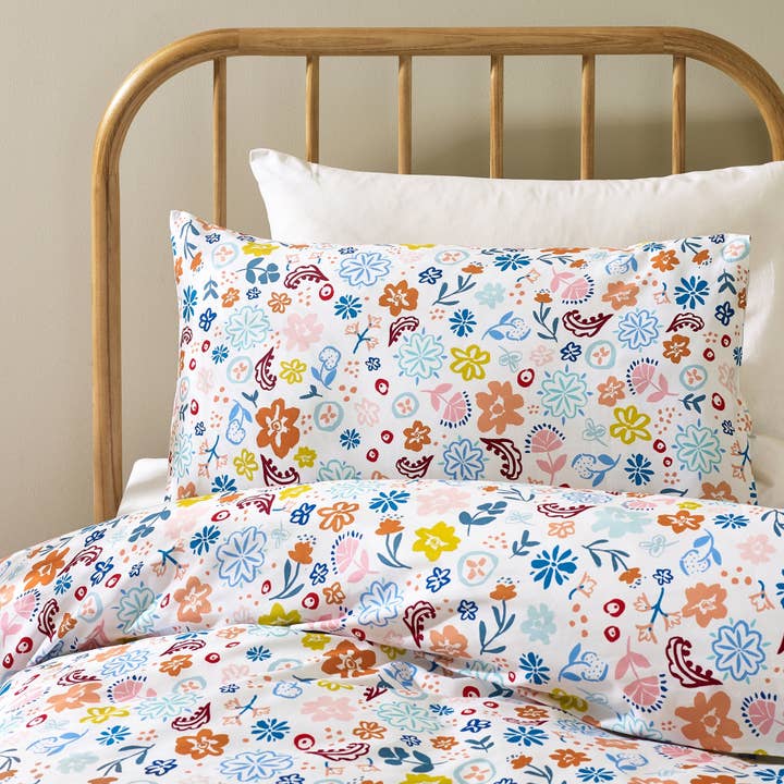 Floral Organic Cotton Duvet Cover & Pillowcase for wholesale by Kabode