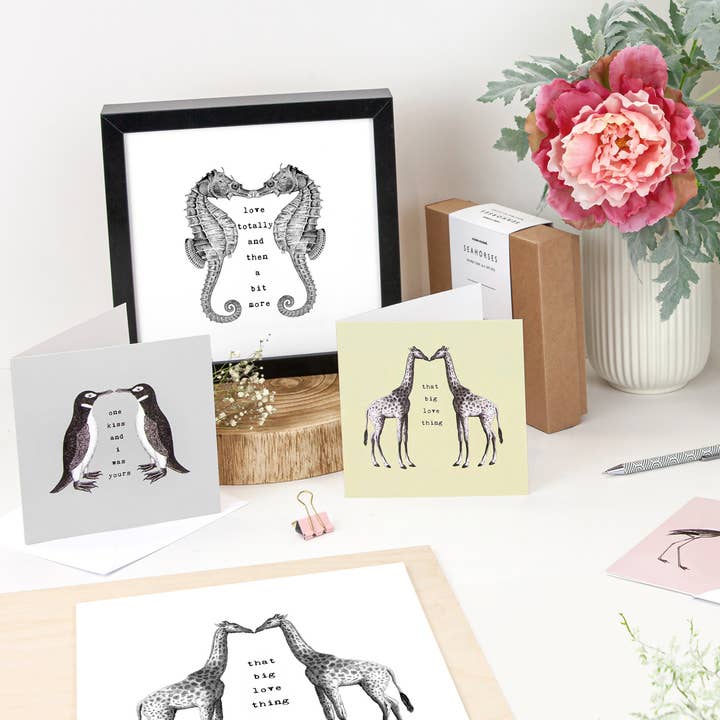 Coulson Macleod (U.S. Duties Paid) - Wholesale Art Print - Love Gift, Kissing Penguins Unframed Print, Anniversary Gift1