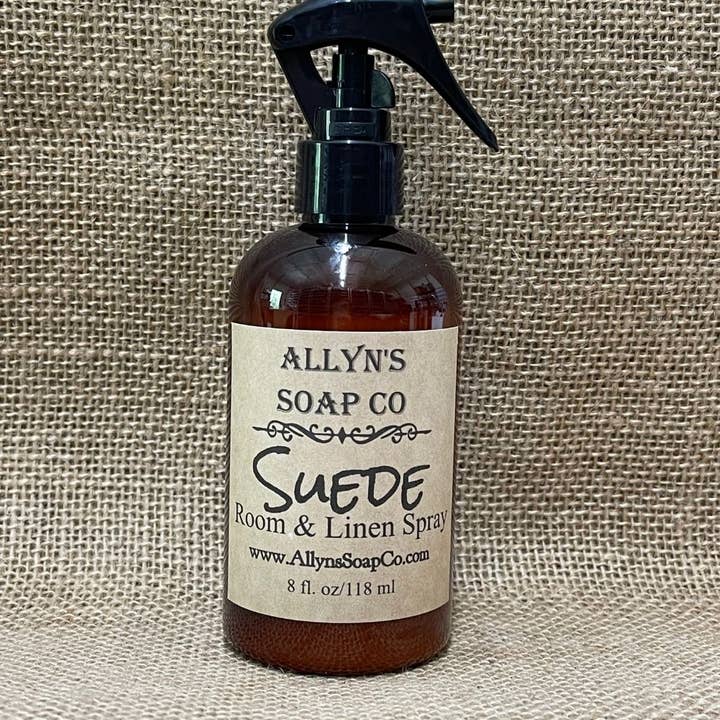 Suede Room Spray for wholesale by Allyn’s Soap Co.