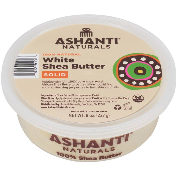 Unrefined African Solid White Shea Butter - 8 oz. for wholesale by Ashanti Naturals