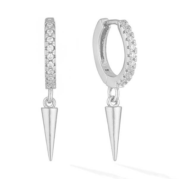 Pavé Manhattan Huggies - Silver for wholesale by Glacier Mist