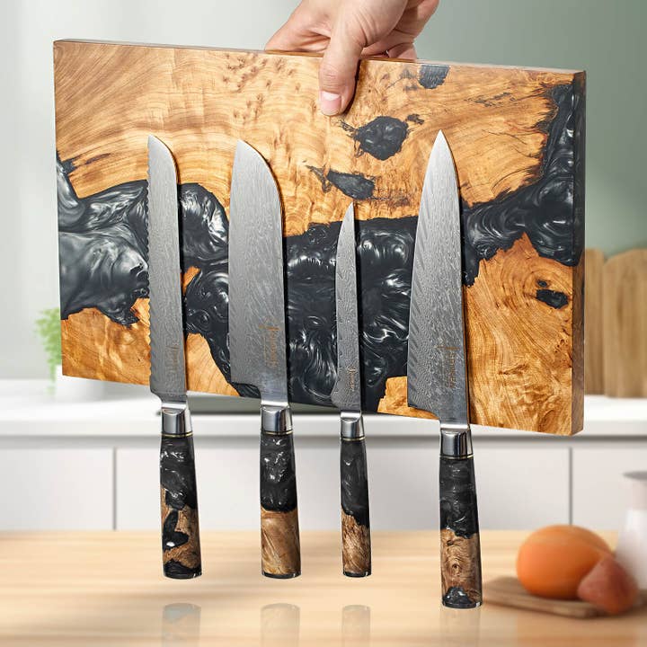 Senken Knives - Wholesale Knife Block - "Black Tsunami" Magnetic Knife Block - Holds 16 Knives6