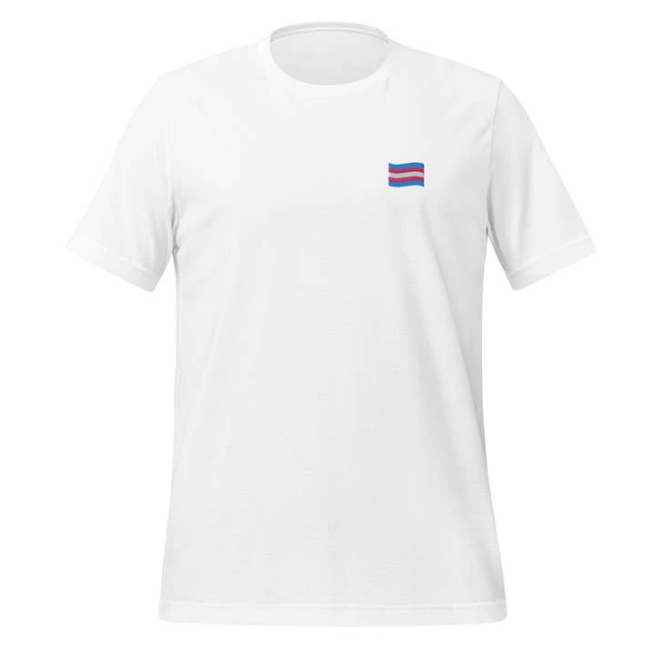 Trans Flag Embroidered Unisex T-Shirt for wholesale by Gay Pride Apparel