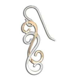 Mark Steel Jewelry - Vente Boucles d'oreilles pendantes - Boucles d'oreilles pendantes fantaisie à double volute0