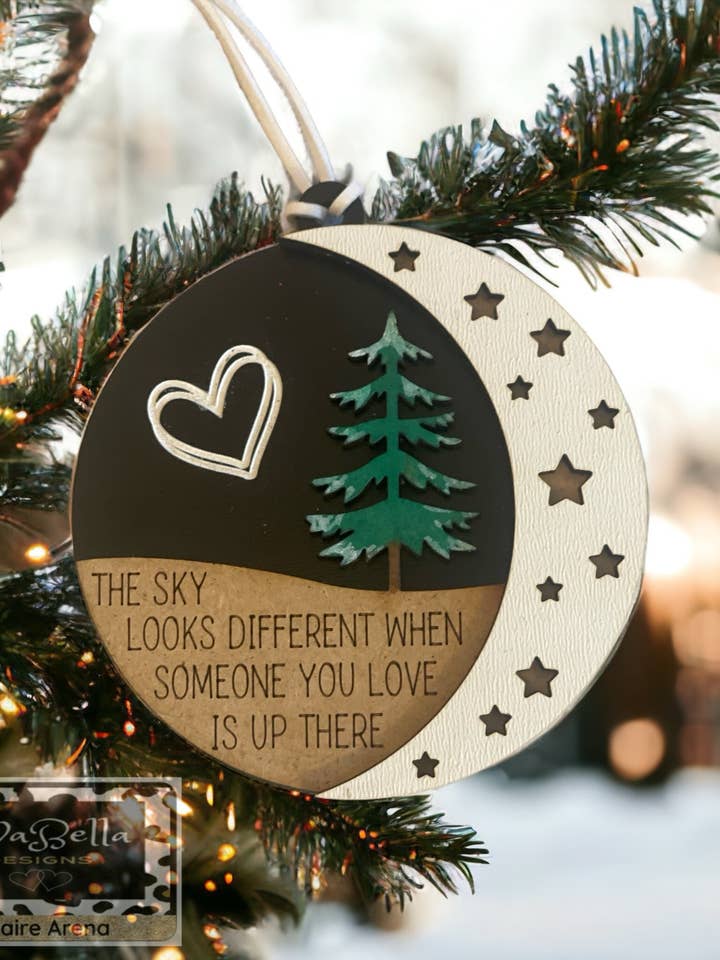 Memorial Ornament - The Sky Looks Different When Someone You Love Is Up There for wholesale by LivaBella Designs