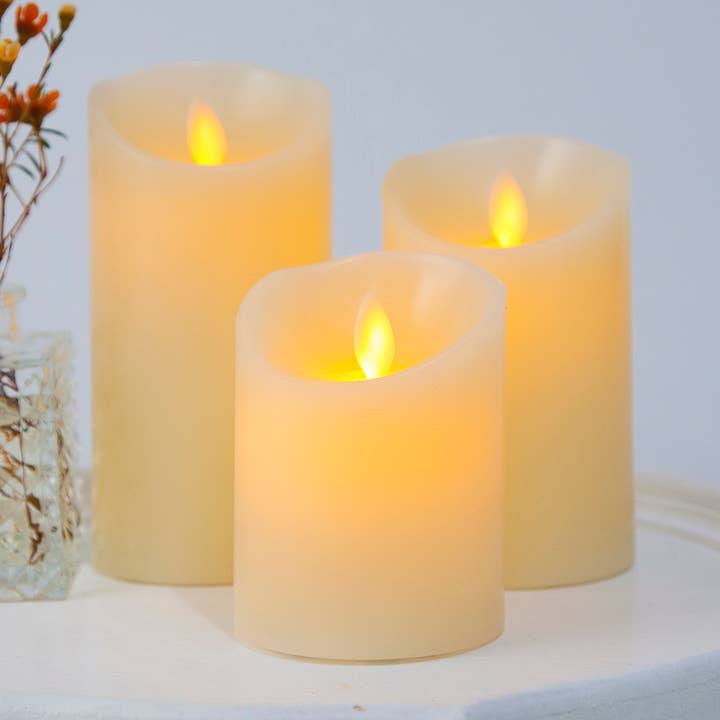 Carol Cao Flameless Candle 3 LED Candles Flickering Battery for wholesale by Carol Cao