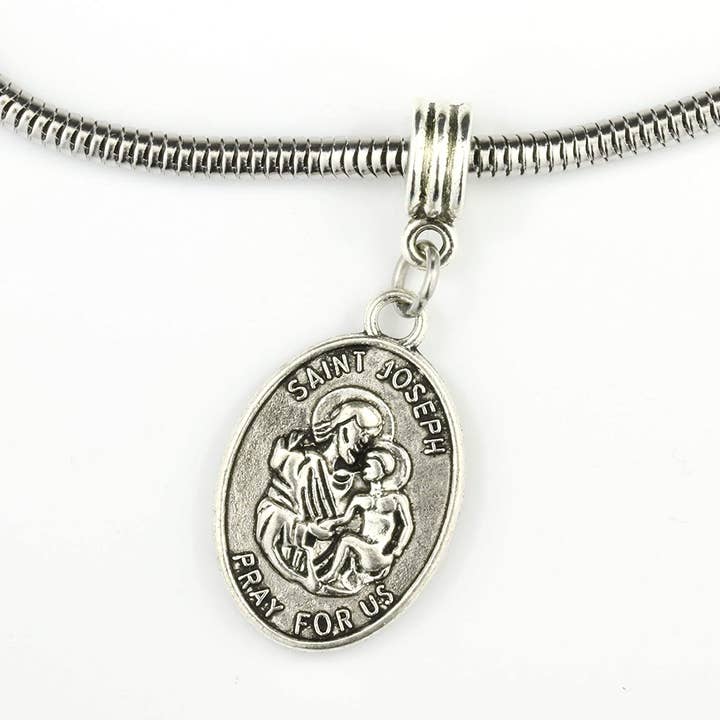 Dave The Bunny - Wholesale Charm/dangle bracelet - St Joseph Bracelet | Saint Joseph Bracelet Jewelry Stainless Steel Snake Chain Charm Bracelet Used as Saint Bracelet Catholic or Blessings Bracelets for Women St Joseph Medals Saint Joseph Charm8