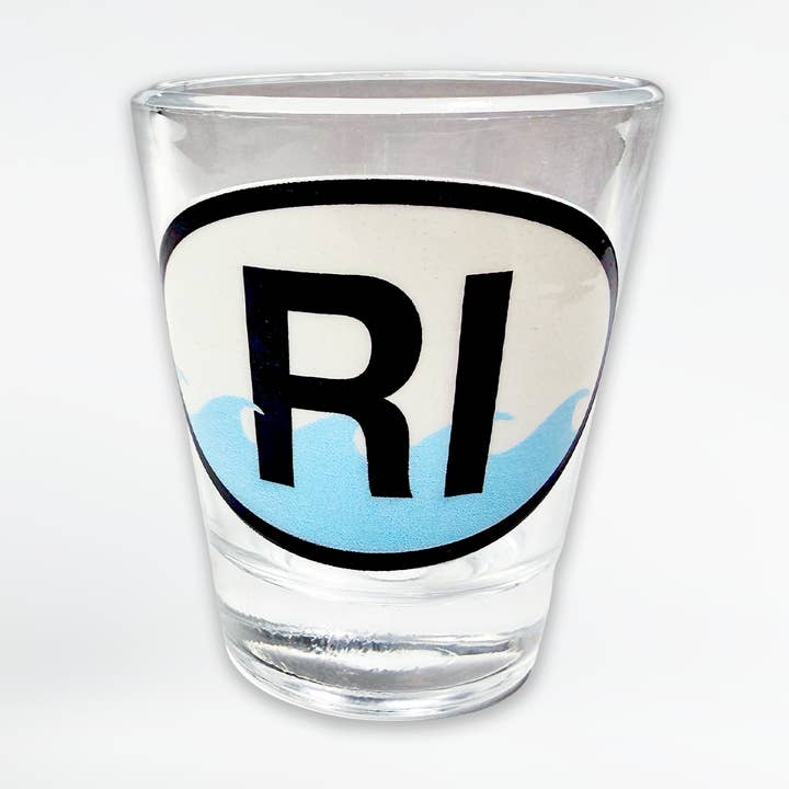 Rhode Island Waves Euro Shot Glass for wholesale by Commonwealth Souvenirs