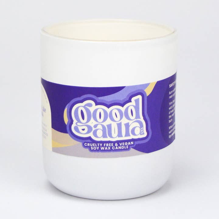 Moon Lake Musk | Large Vegan Glass Candle for wholesale by Good Aura Co.