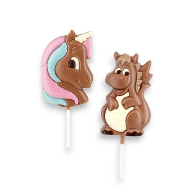 ADG Diffusion - Wholesale Chocolate - DRAGON UNICORN CHOCOLATE LOLLIPOP 25g - Display of 24 pcs1