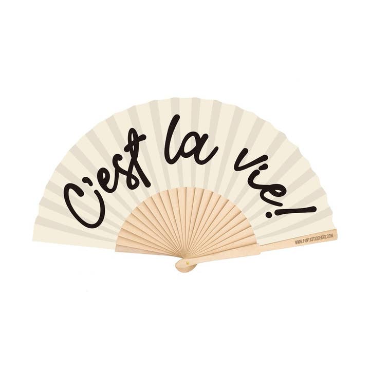 C'est La Vie Script 23cm fan for wholesale by Fantastico Fans