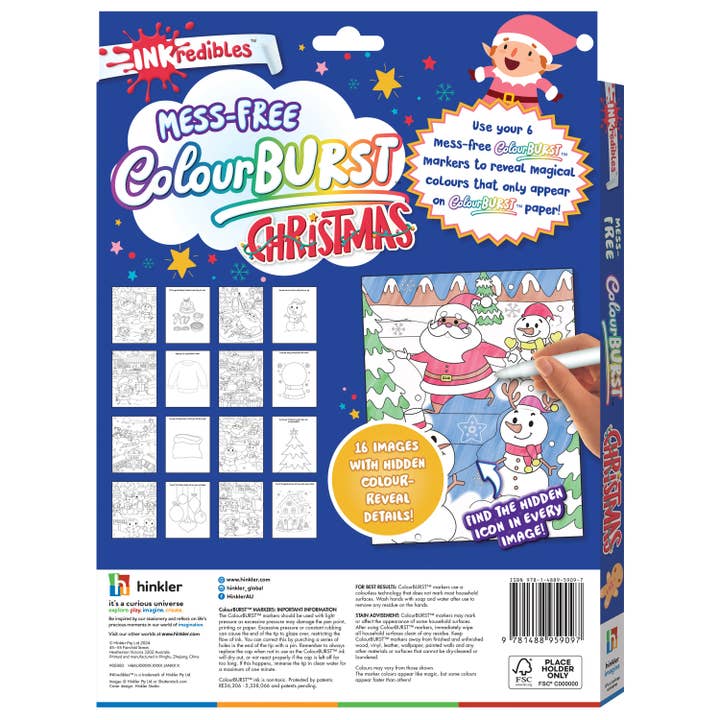 Hinkler - Wholesale Coloring Book - Kids & Baby - Inkredibles Colour Burst Christmas
