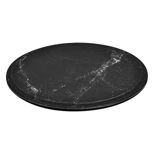 Plat en marbre noir de Carrare 11-1/4" dia x 1/2"H pour la vente par Bauscher Hepp