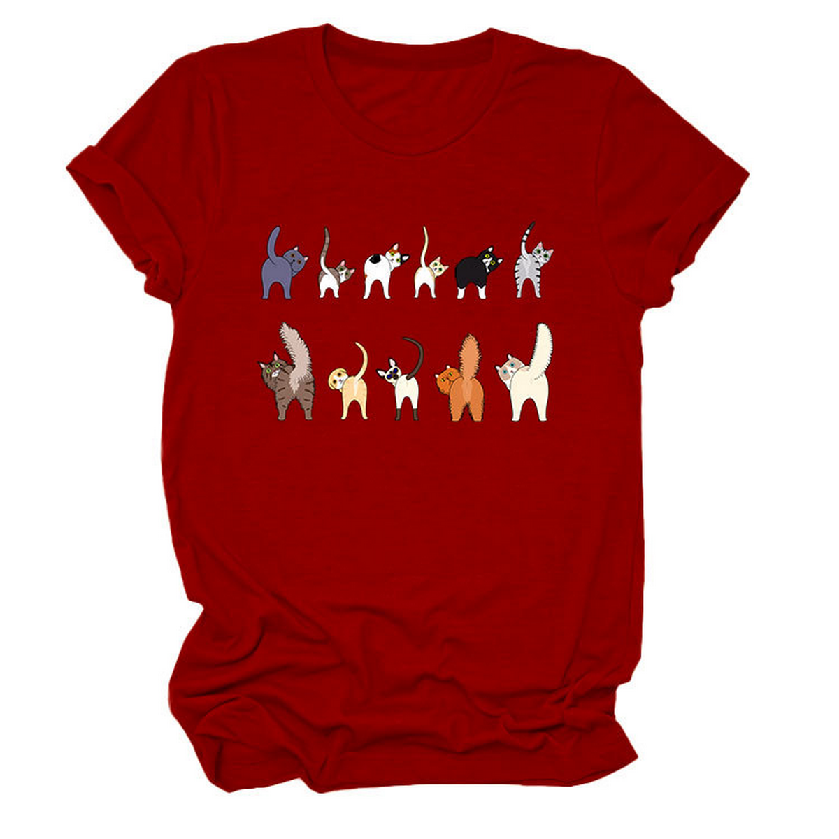 ACCITY - Wholesale T-Shirt (Graphic) - Unisex - Cute Cat Graphic Tee – 11 Cats Turn Around_CWTTS149522