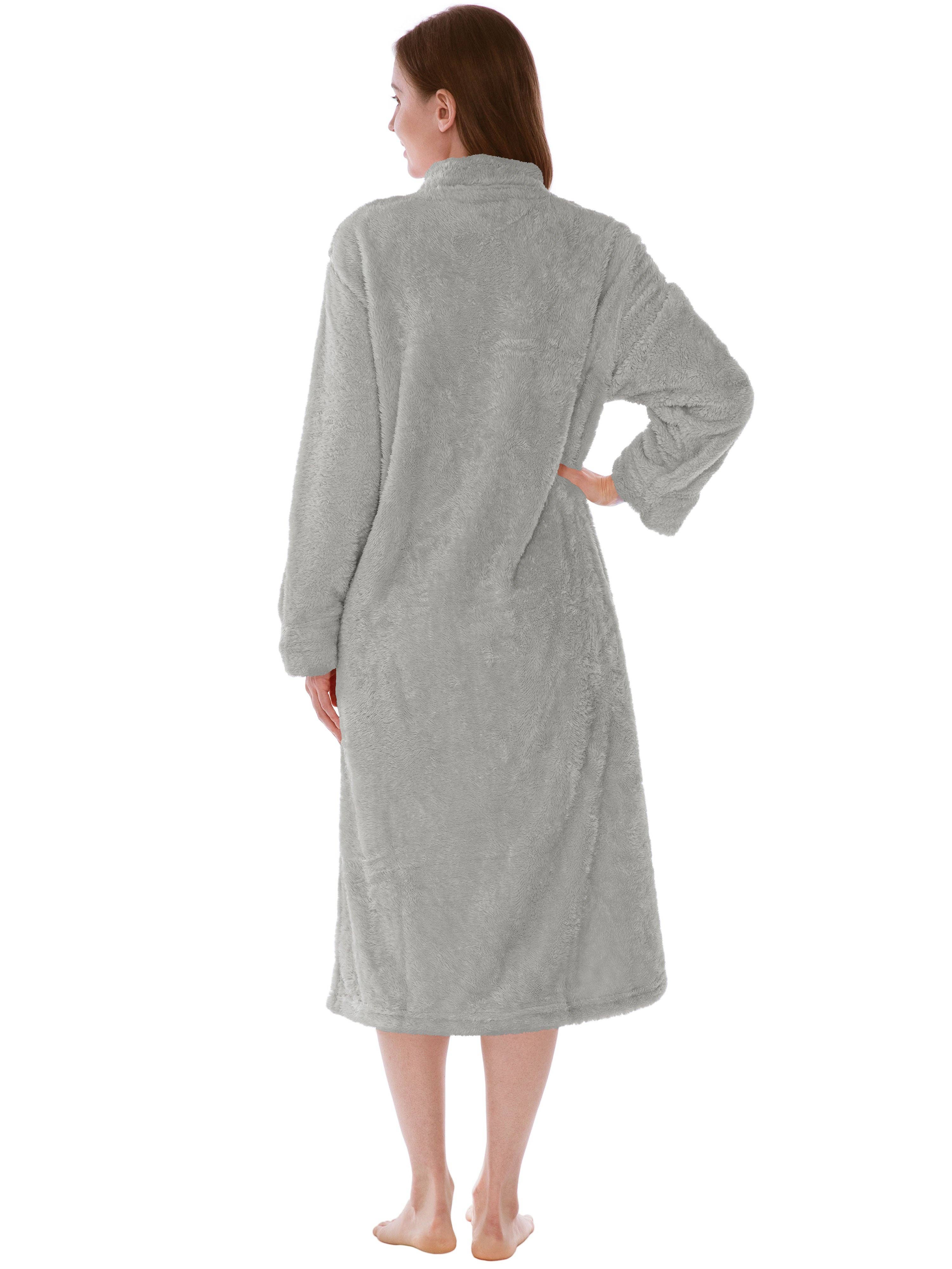 Pavilia - Wholesale Robe - Women's - Women's Sherpa Housecoat Zipper Robe7