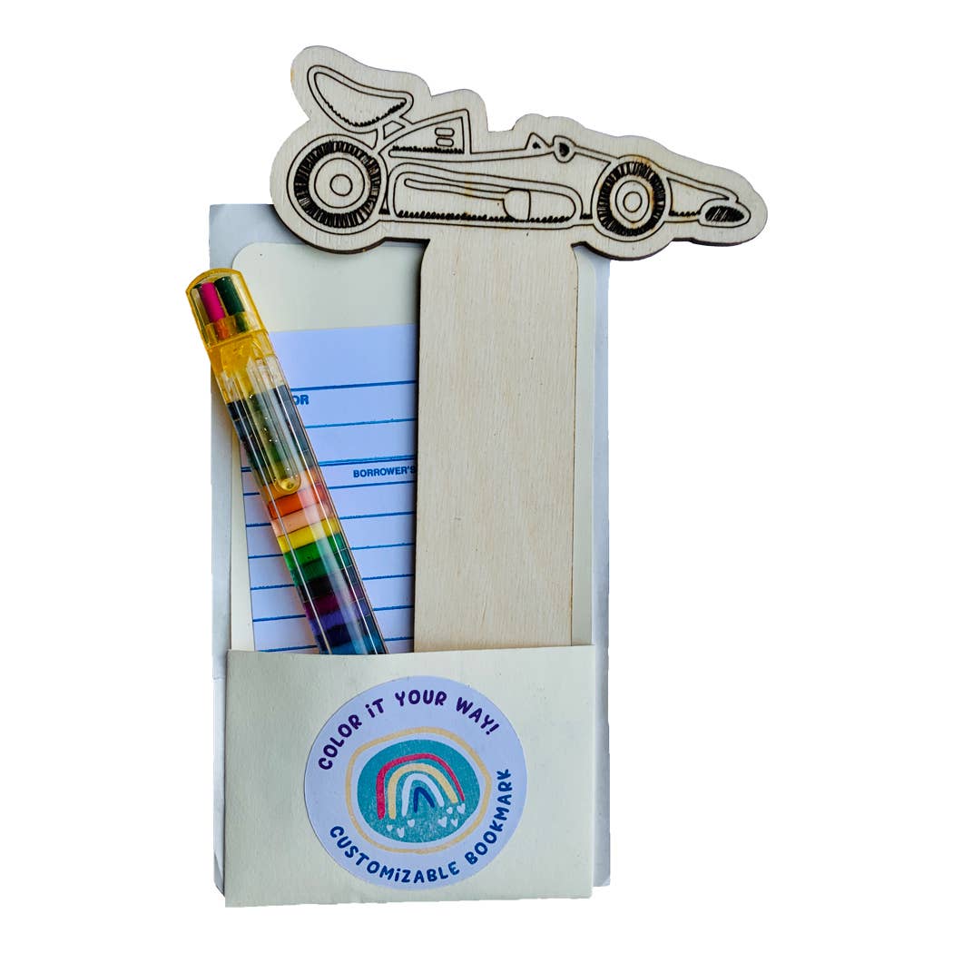 Sadie’s Moon - Wholesale Bookmark - Race Car DIY Color Your Own Bookmark0