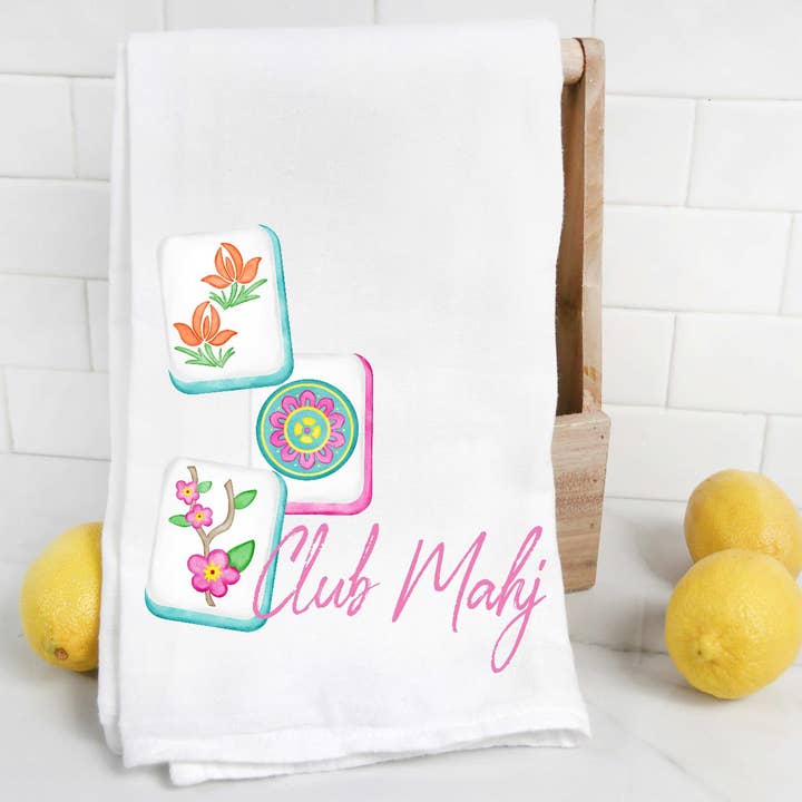 The Preppy Pineapple Home - Wholesale Tea Towel - Club Mahj Mahjong Tea Towel