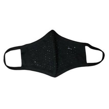 Mardi Gras Creations - Vendita all'ingrosso Mascherina non chirurgica monouso - Maschera viso nera con borchie