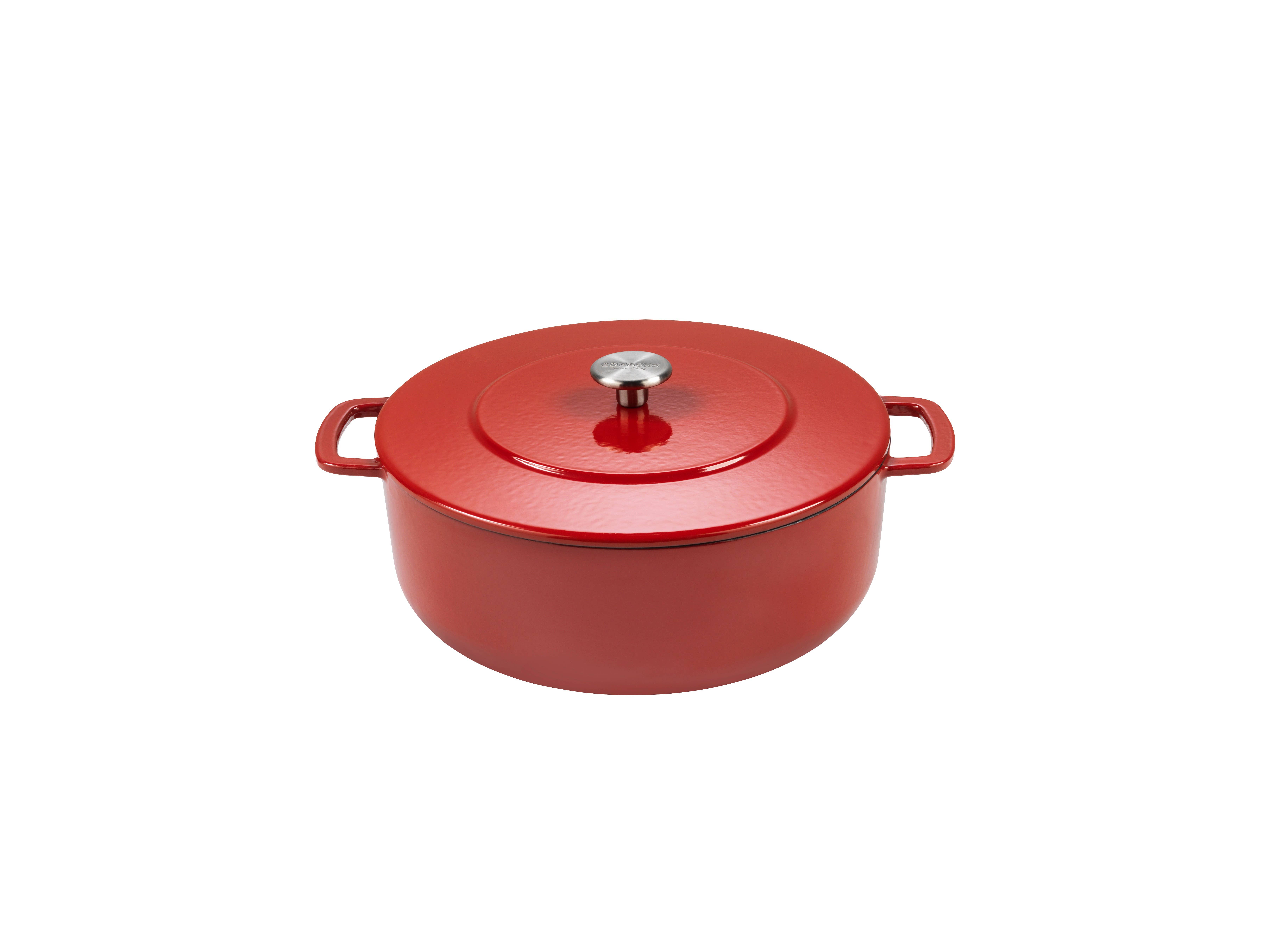 Combekk – Engroshandel Gryde – Combekk Sous-Chef rød støbejernsgryde med låg, 28 cm6