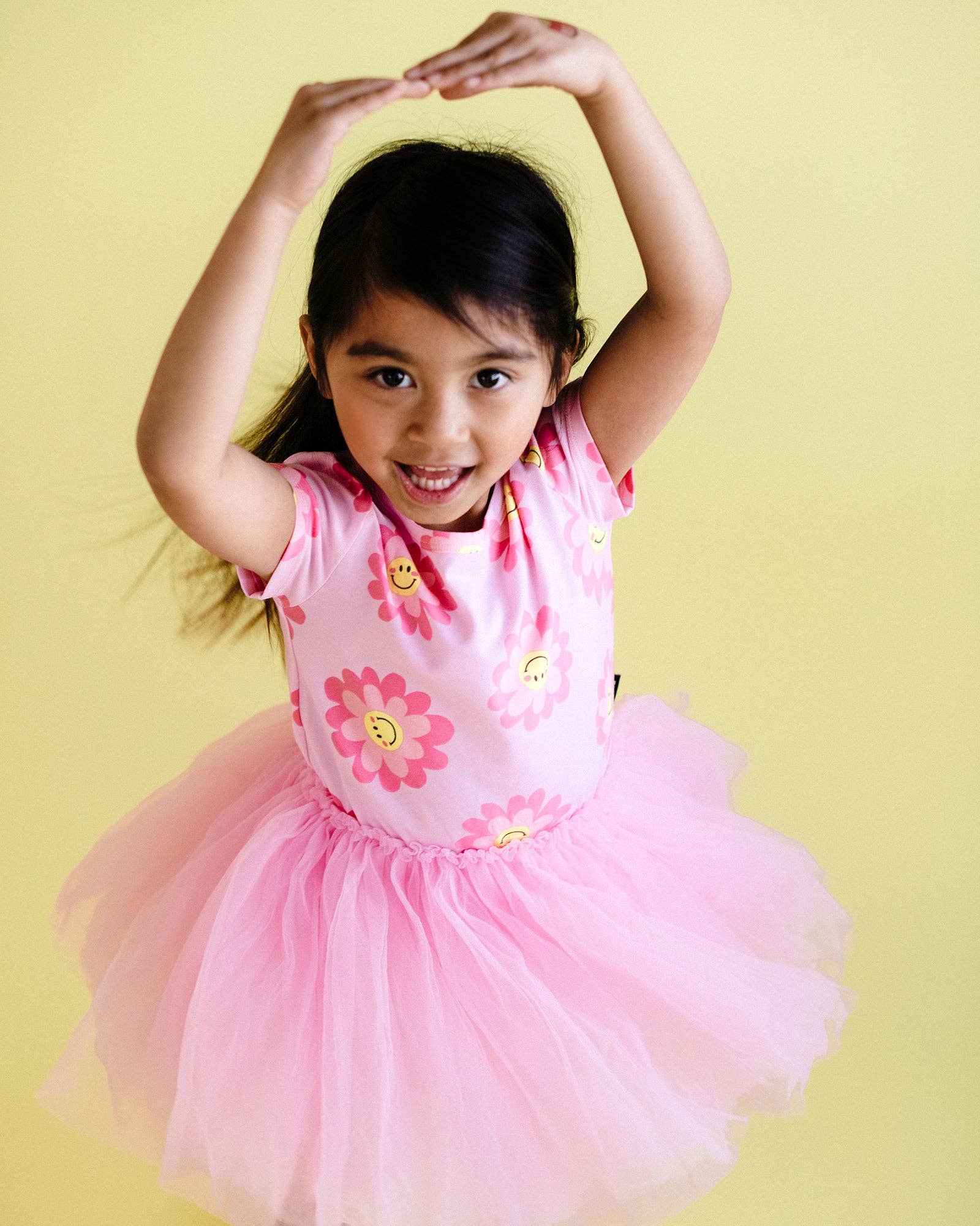 Pink Daisy SMILE FLOWER CIRCUS DRESS for wholesale on Faire3