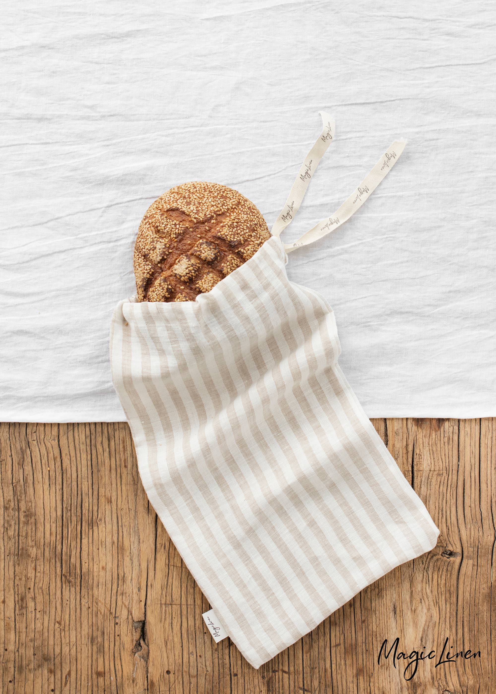MagicLinen (We handle U.S. import procedures for you) - Wholesale Food Storage Wrap/Bag - Linen bread bag in various colors1