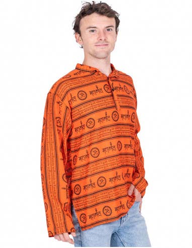 Orange Kurta for Men's Style Ethnic Shirt for wholesale on Faire3