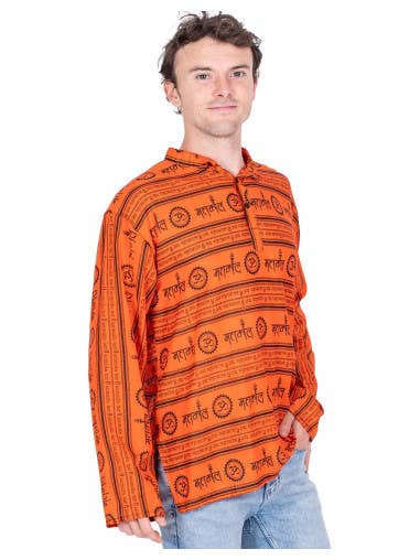 Orange Kurta for Men's Style Ethnic Shirt for wholesale on Faire3