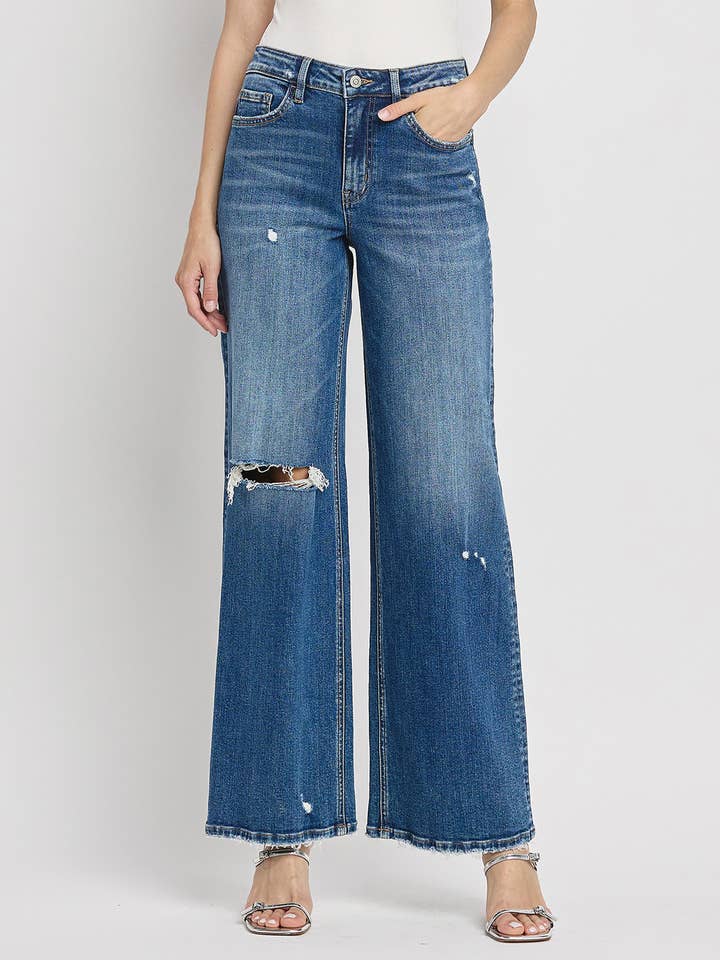BLITHE HIGH RISE WIDE LEG JEANS F5684 for wholesale on Faire