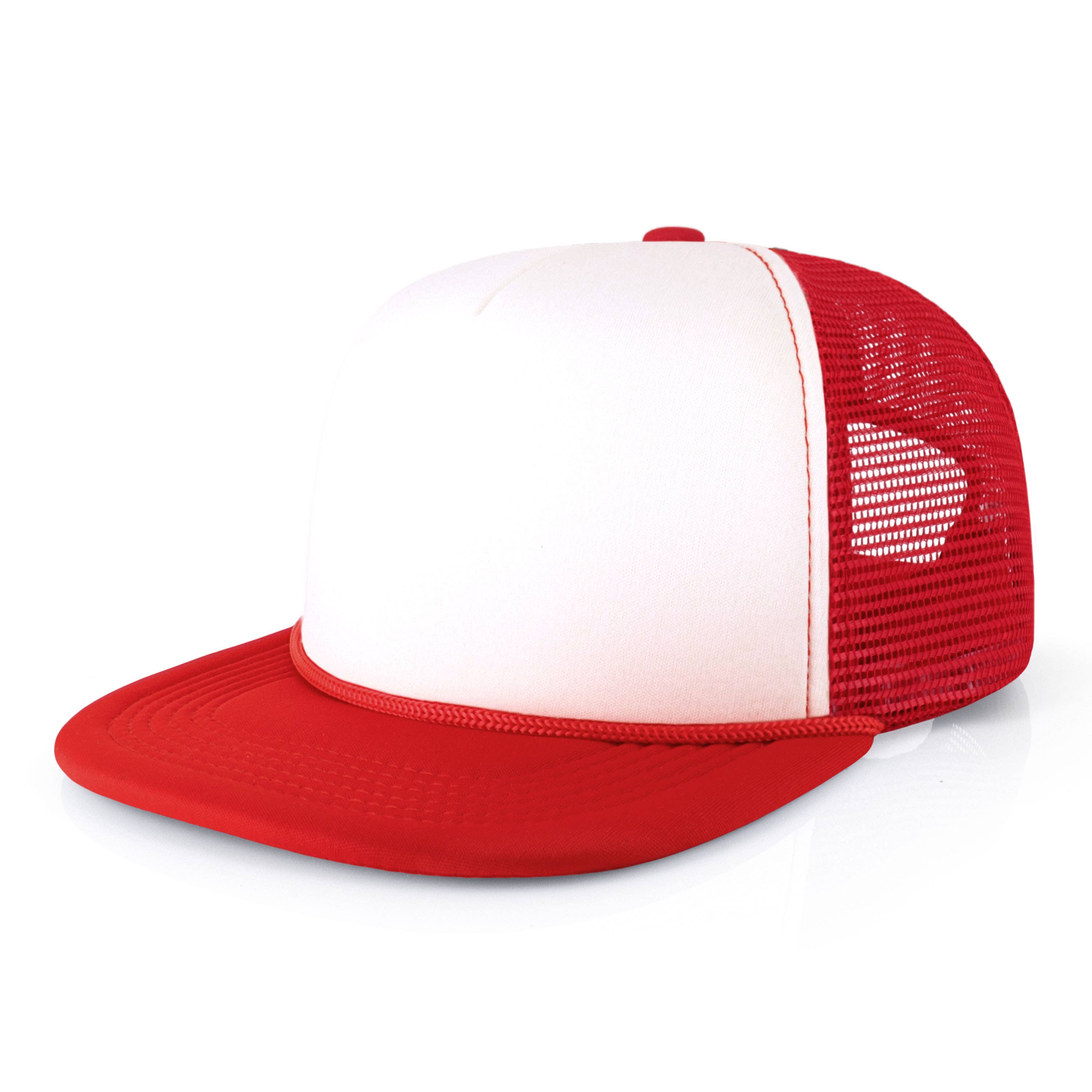 ChoKoLids - Wholesale Trucker Hat - Men's - CHOK.LIDS Plain Two-tone Foam Trucker Flat Bill Cap with Rop38