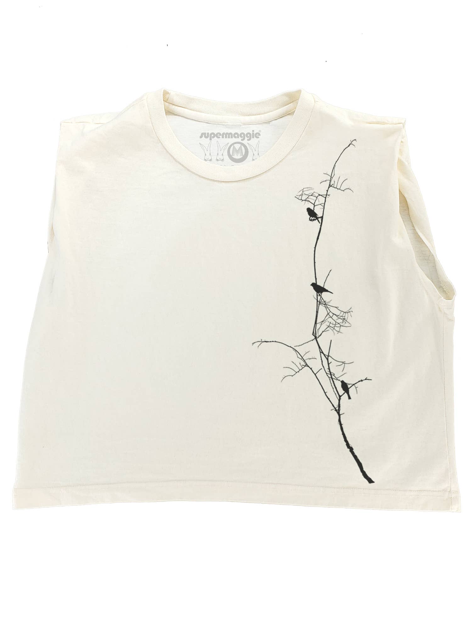 Supermaggie @ Faire - Wholesale T-Shirt (Graphic) - Women's - Birds On Branch Maisie Heavyweight Muscle Tee1