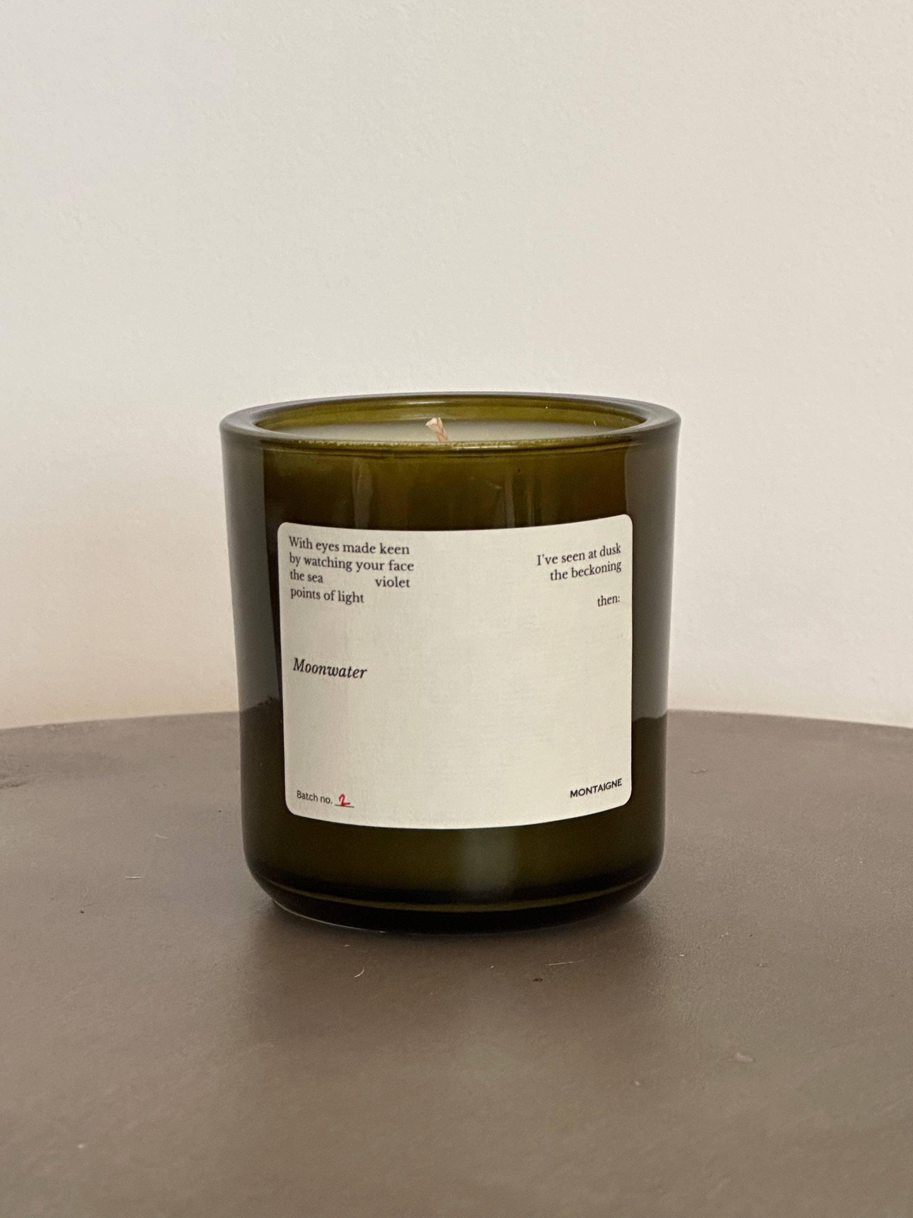 MONTAIGNE - Wholesale Jar/Filled Candle - MOONWATER - WOODY PETITGRAIN CANDLE