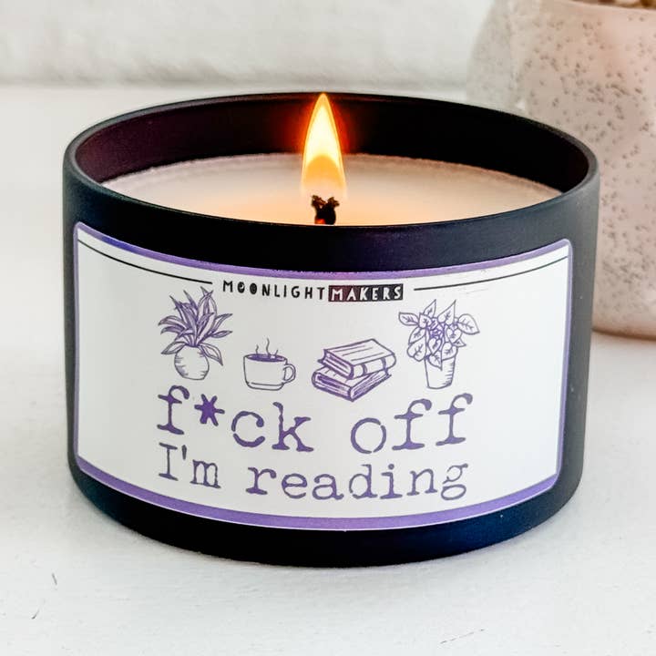 Funny Scented Candle - 8oz, 100% Soy - F*ck Off I'm Reading for wholesale by Moonlight Makers