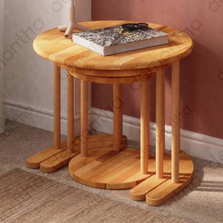 Juego de mesas de centro redondas Oswin - Diseño minimalista para venta al por mayor de Tomruque