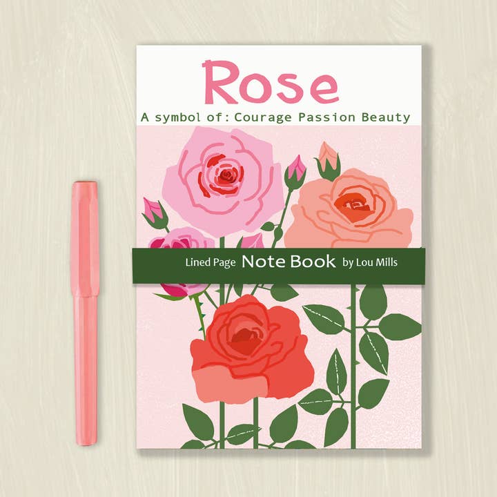 Rose Notebook for wholesale by Lou Mills