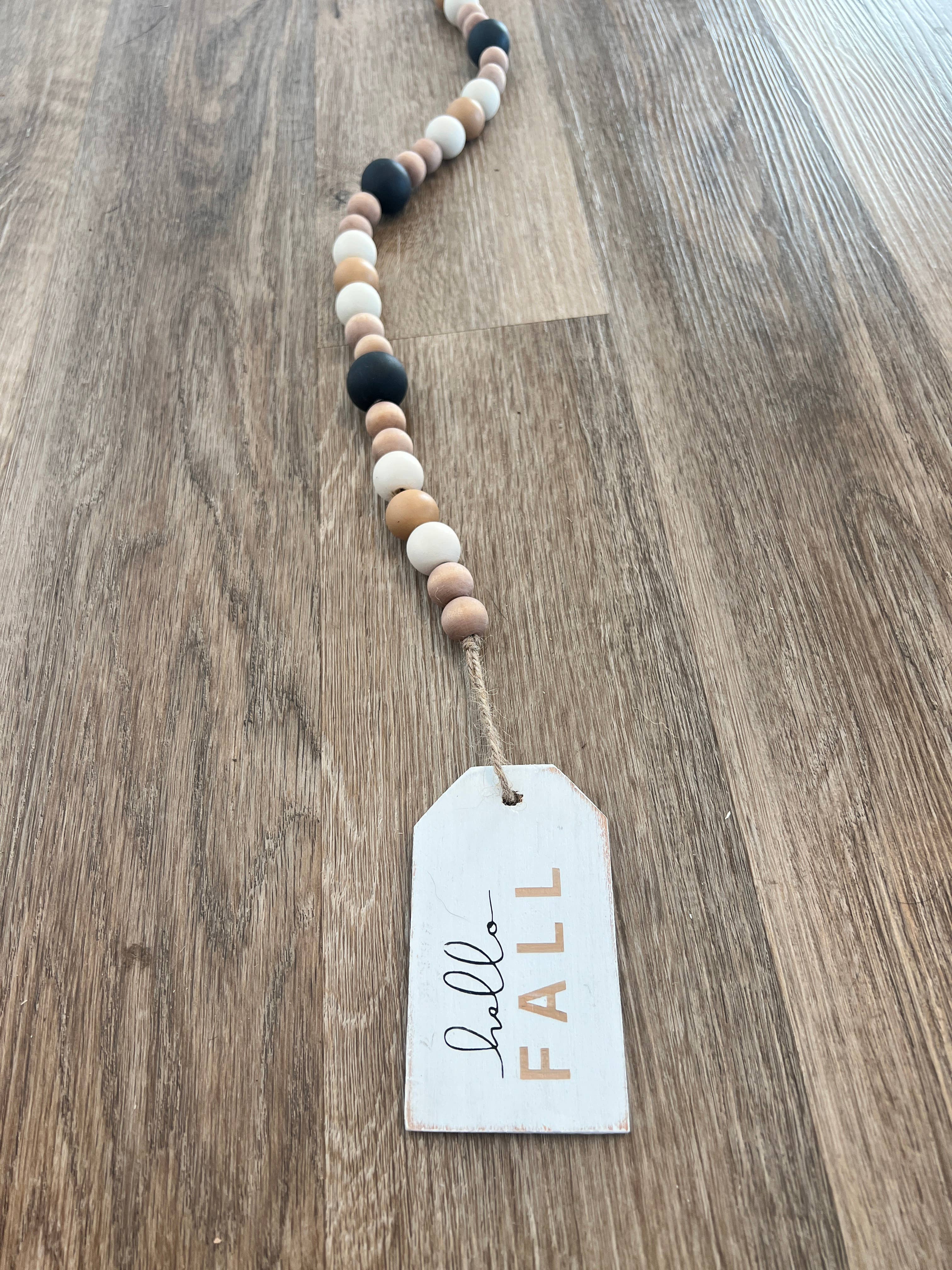 Uniquely You Creative - Wholesale Bunting/Garland - Wood Bead Garland - Hello Fall II1